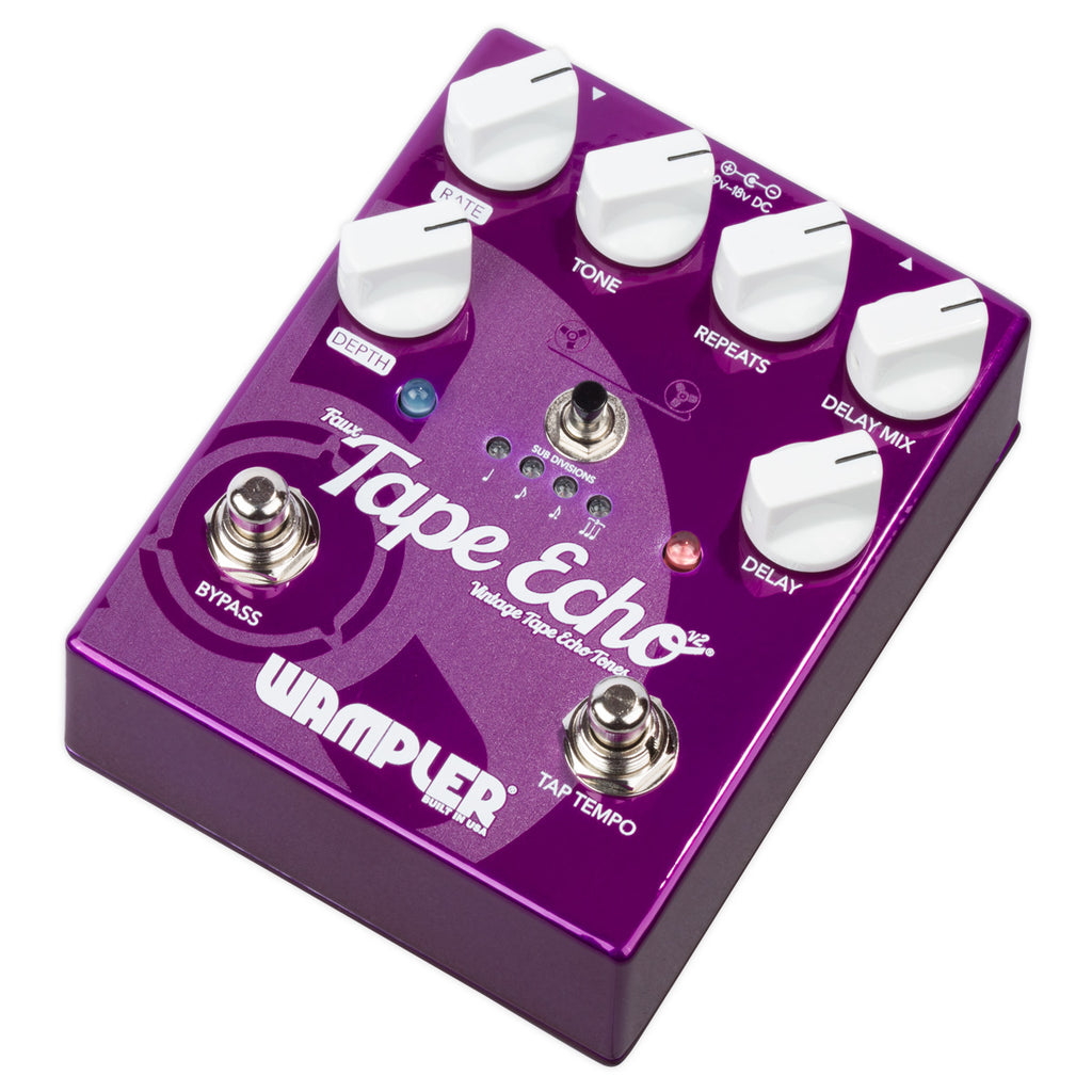 Wampler Faux Tape Echo V2 delay pedal — top panel layout