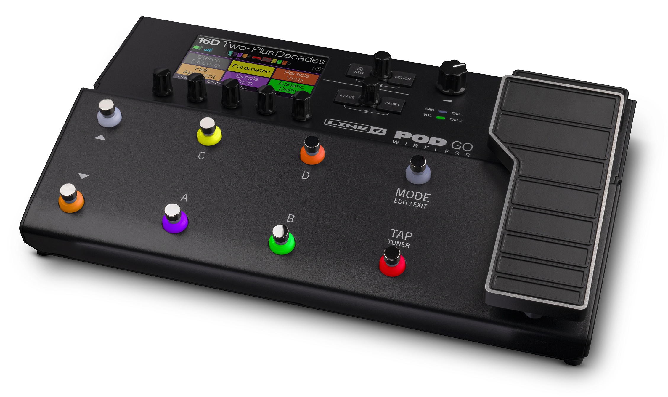 Line 6 POD Go Wireless multi-effects processor - front panel color LCD detail
