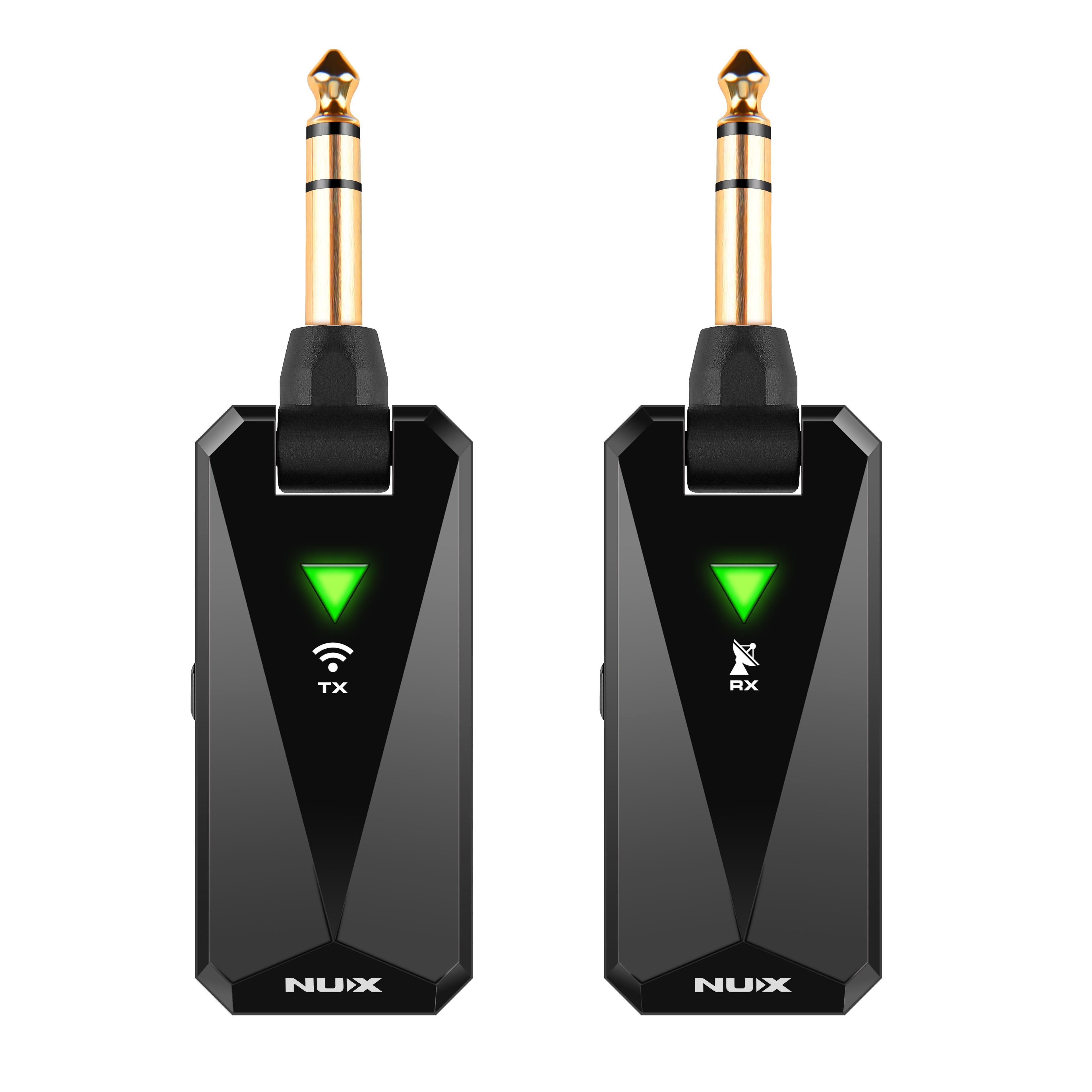 NUX B-5RC wireless guitar & bass system — units with power case