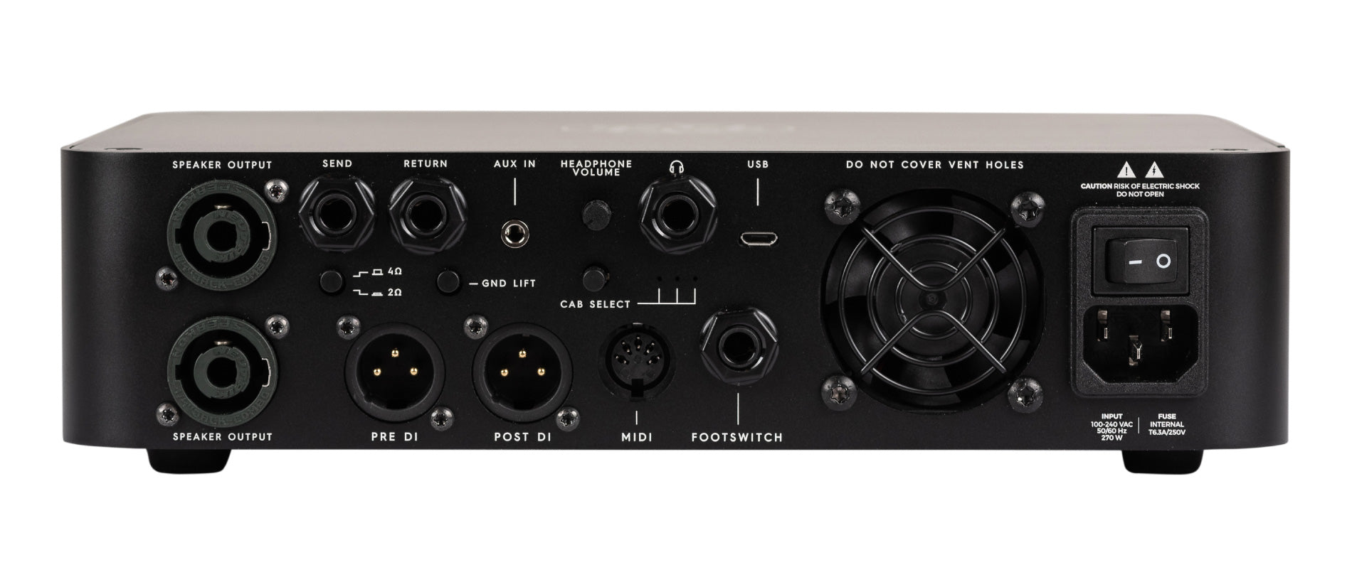Darkglass Microtubes 900 V2 bass amp head - rear panel connections