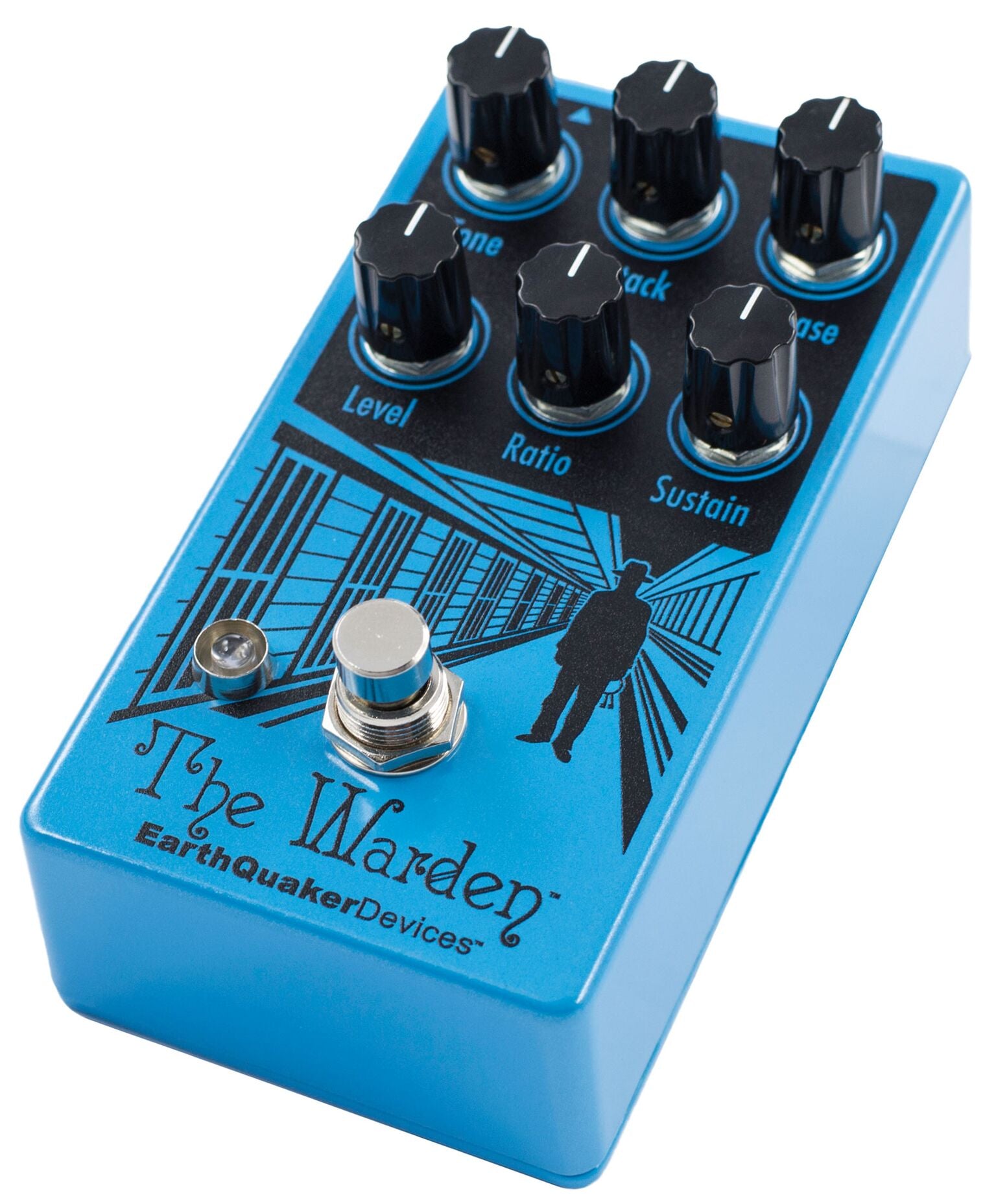 EarthQuaker Devices The Warden V2 optical compressor pedal — side view