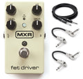 MXR M264 FET Driver overdrive pedal — cream enclosure with included Hosa cables