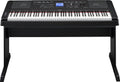 Yamaha DGX-660 digital grand piano — black, full view with stand
