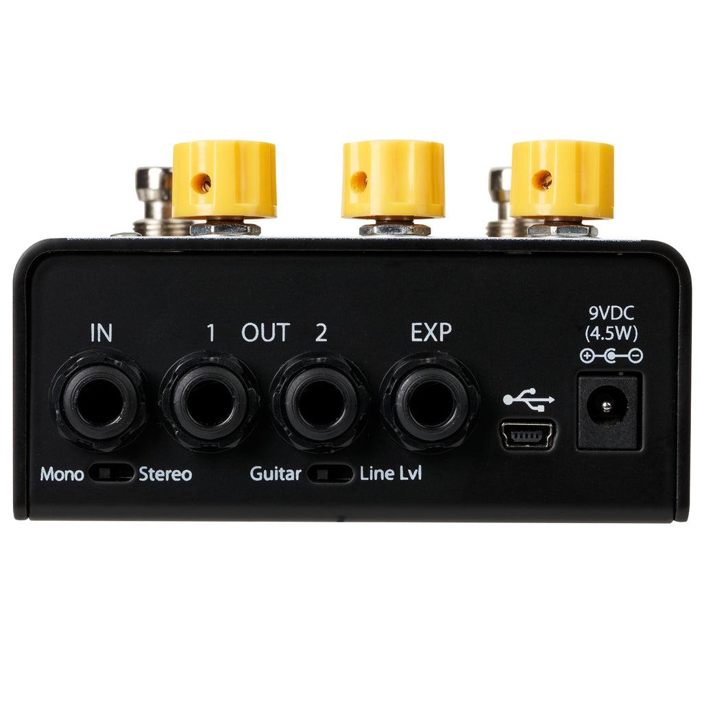 Eventide Knife Drop fuzz synth pedal angled view