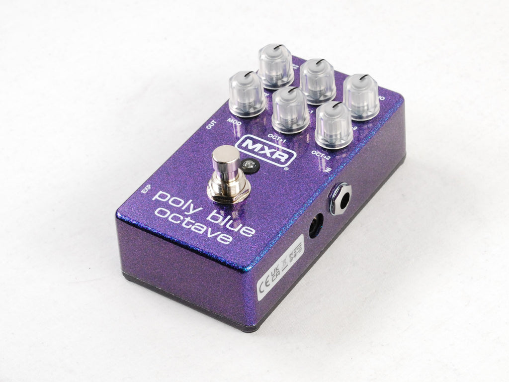 Used MXR M306 Poly Blue Octave pedal — jacks and EXP input detail