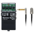 Boss RE-2 Space Echo pedal — top view with green panel and included patch cable