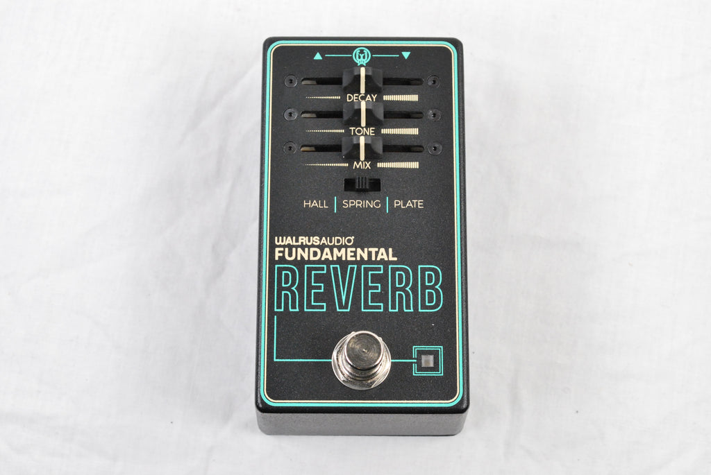 Walrus Audio Fundamental Reverb guitar pedal — front view, black enclosure
