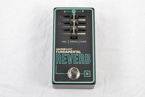 Walrus Audio Fundamental Reverb guitar pedal — front view, black enclosure
