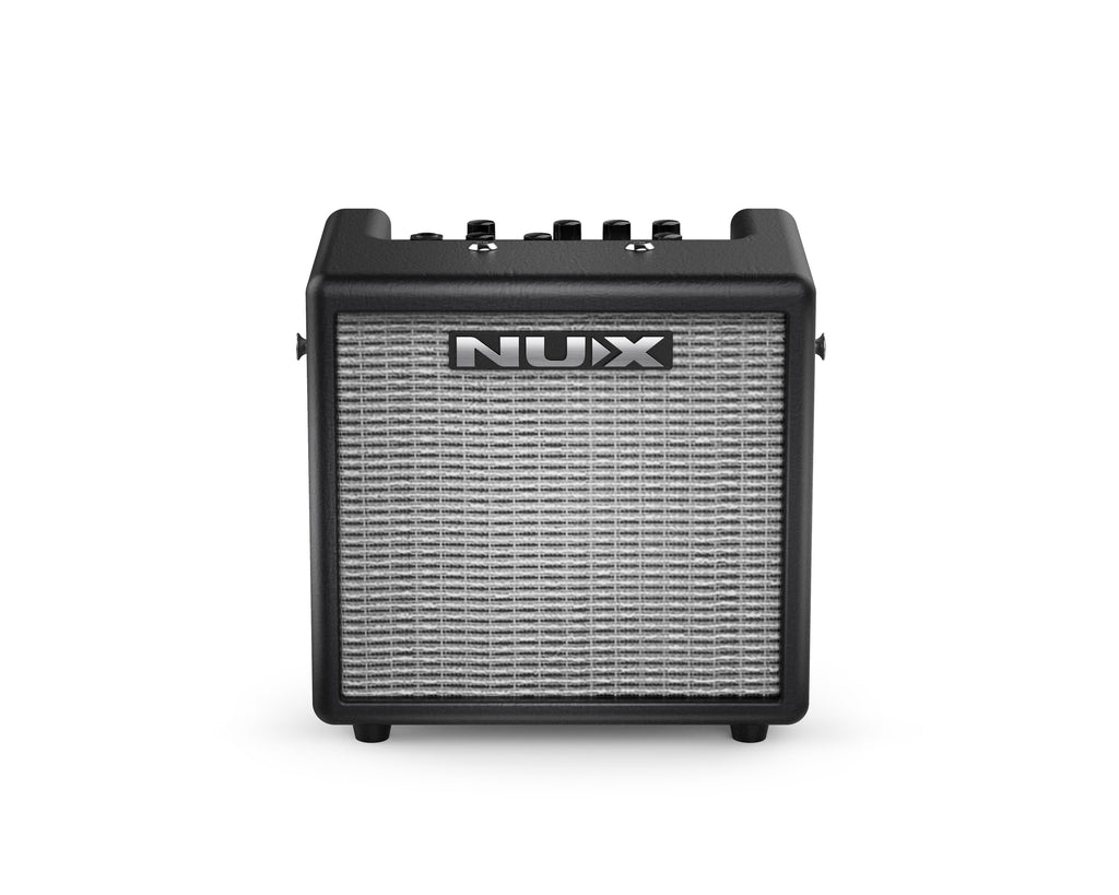 NUX Mighty 8 BT portable guitar amp — front, black with silver grille