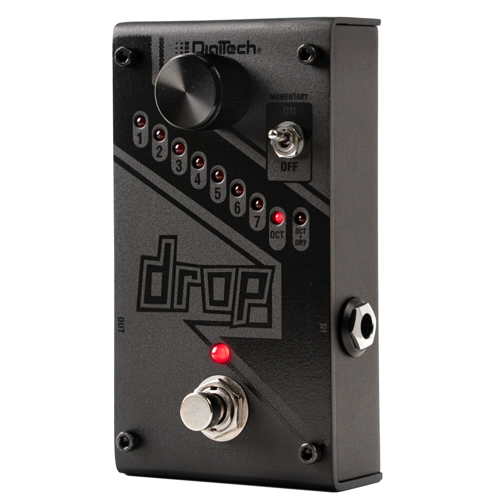 DigiTech Drop LTD Black drop tune pedal — angled view