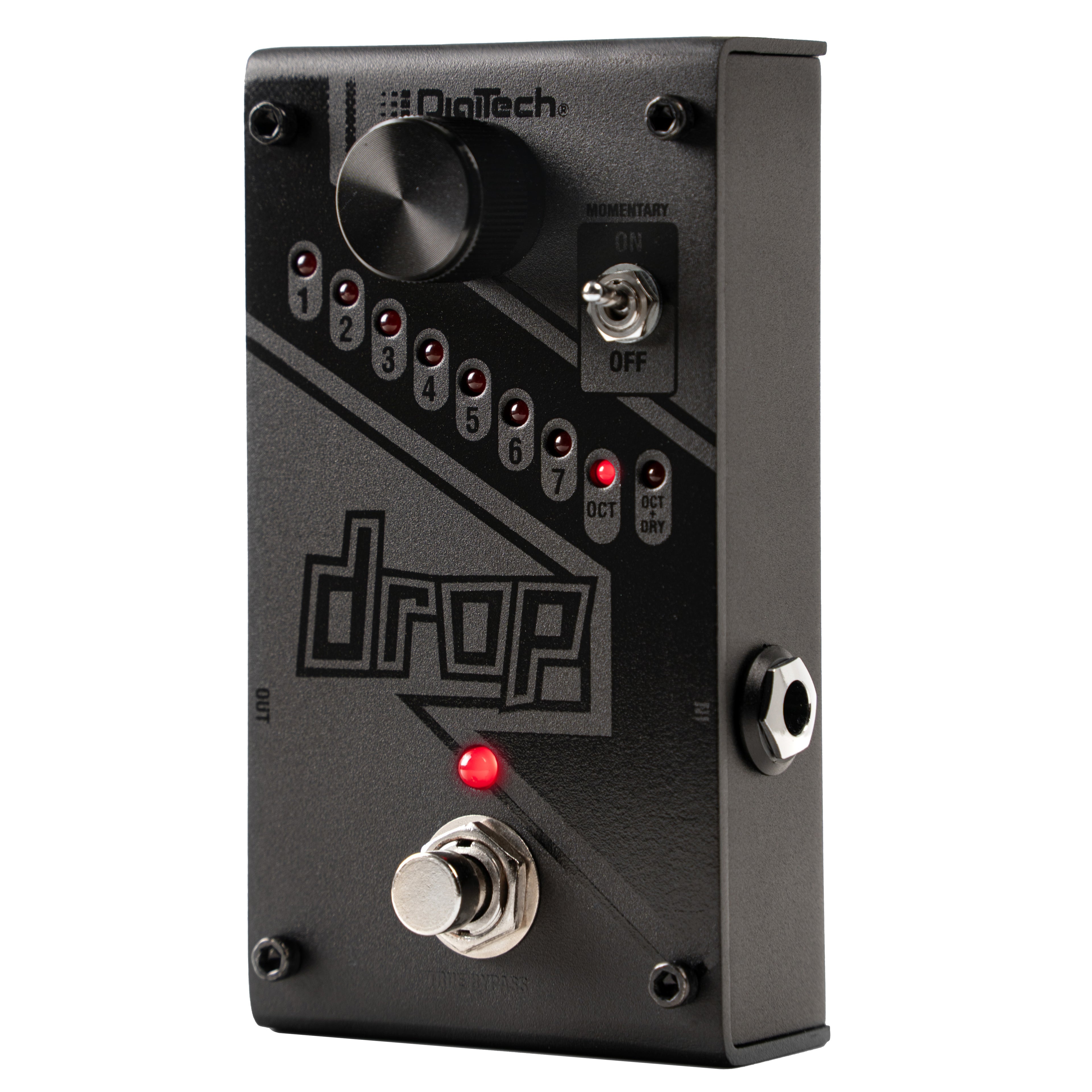 DigiTech Drop LTD Black drop tune pedal — angled view