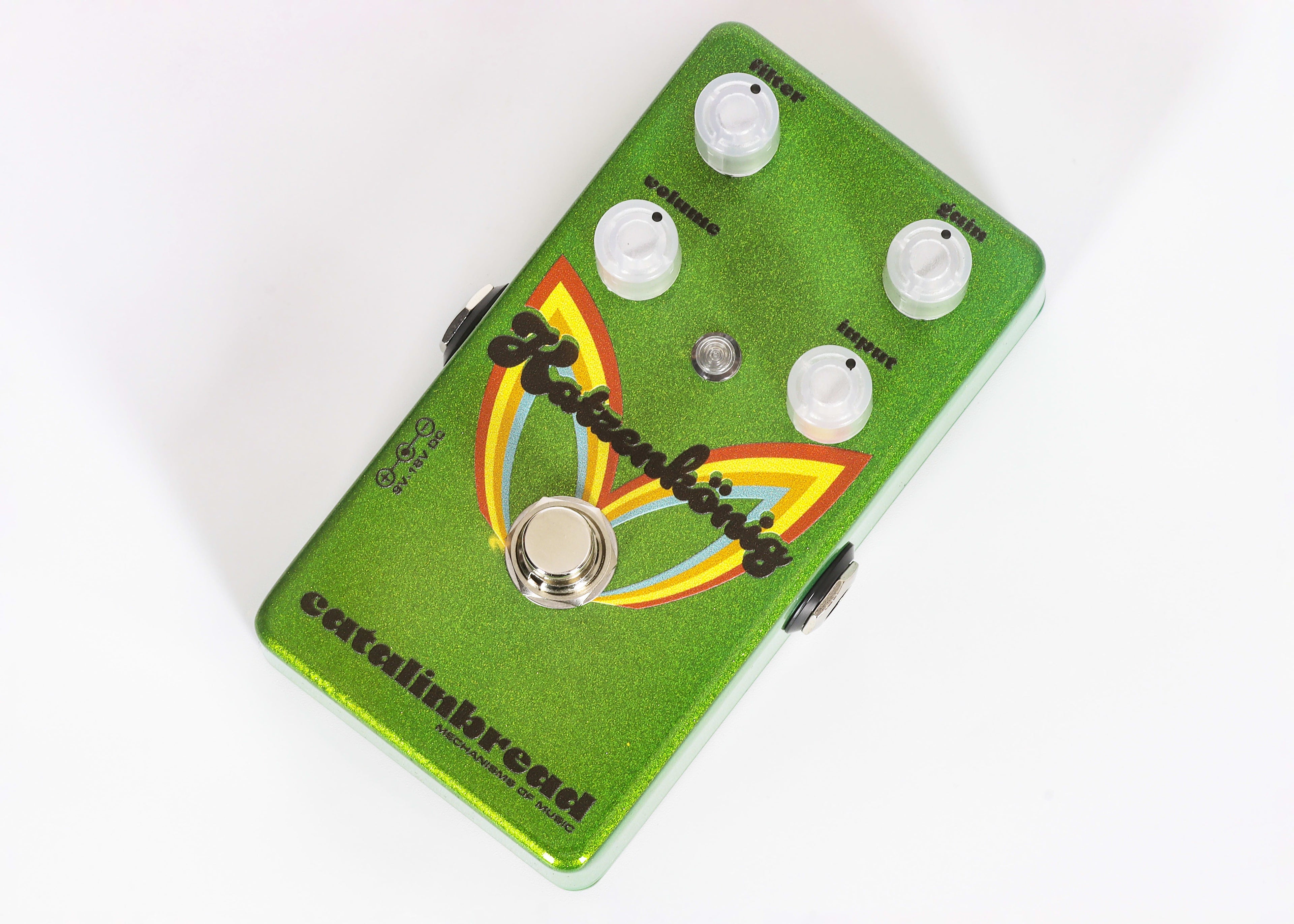 Catalinbread Katzenkonig fuzz distortion pedal — rear jacks view