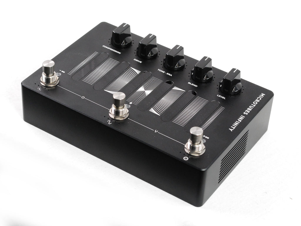Used Darkglass Microtubes Infinity bass preamp pedal — footswitch detail