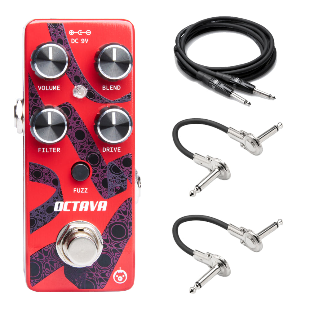 Pigtronix Octava Micro octave fuzz pedal — red front view