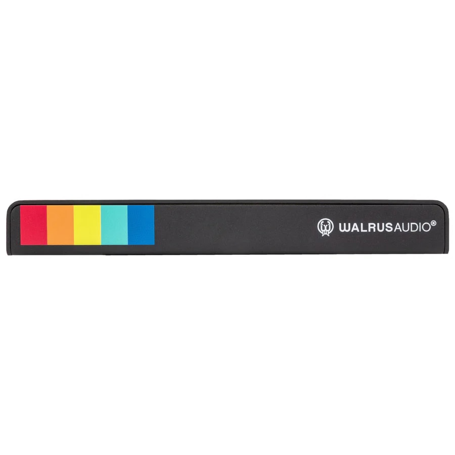 Walrus Audio Canvas Power 8 LINK — top view with canvas rainbow stripe label