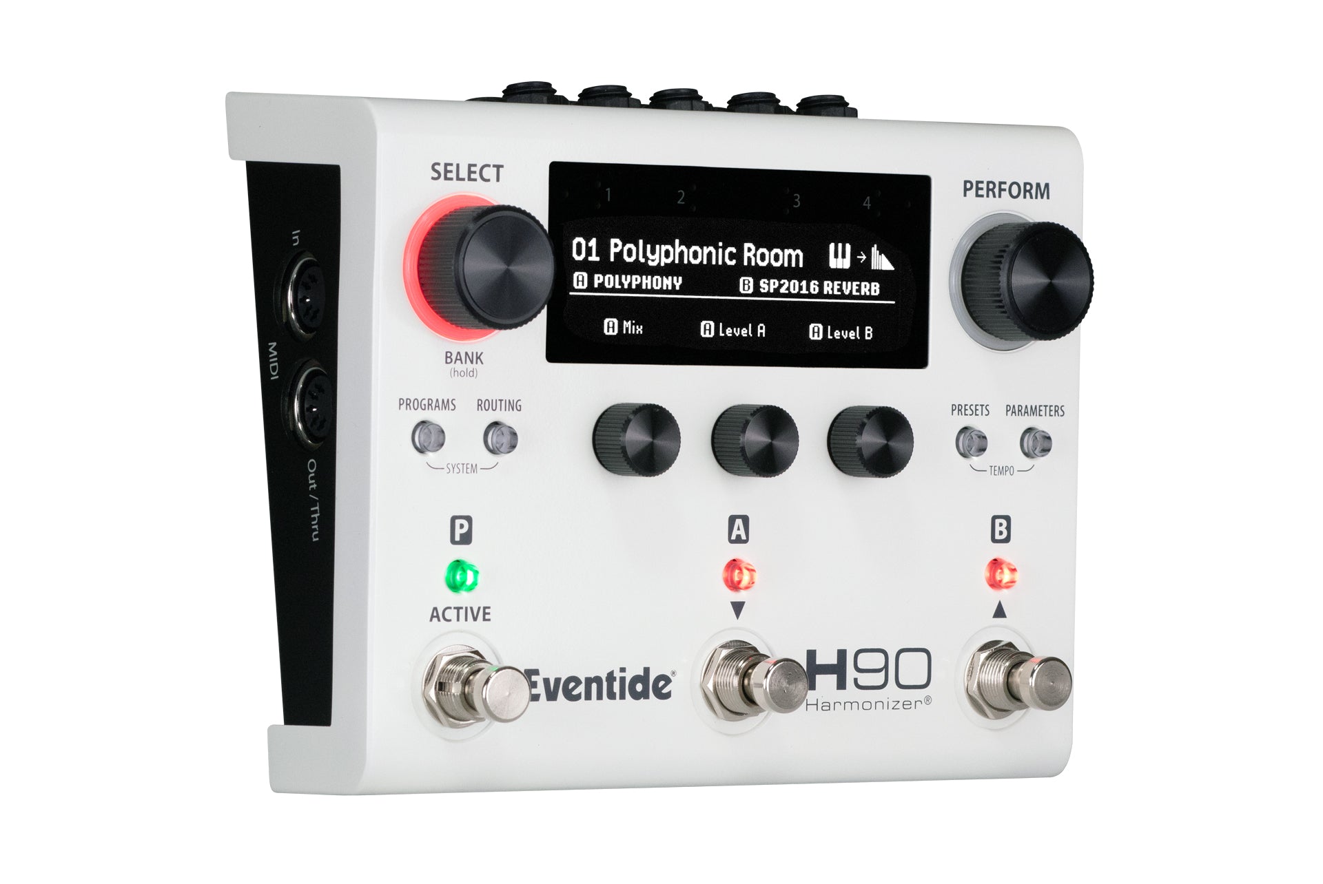 Eventide H90 Harmonizer pedal rear panel inputs and outputs