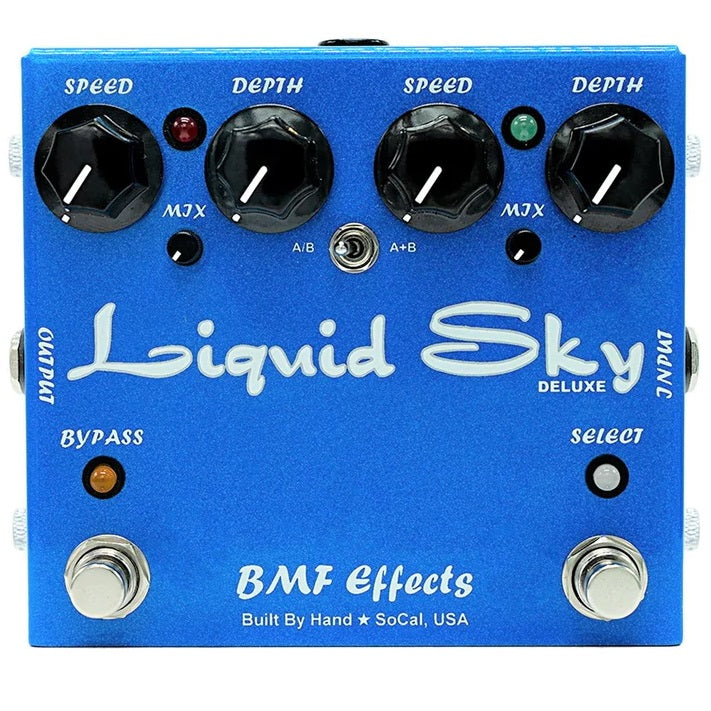 BMF Effects Liquid Sky Deluxe dual chorus pedal angled view