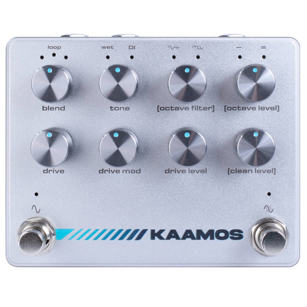 Darkglass Kaamos bass distortion octaver pedal - silver top with eight knobs