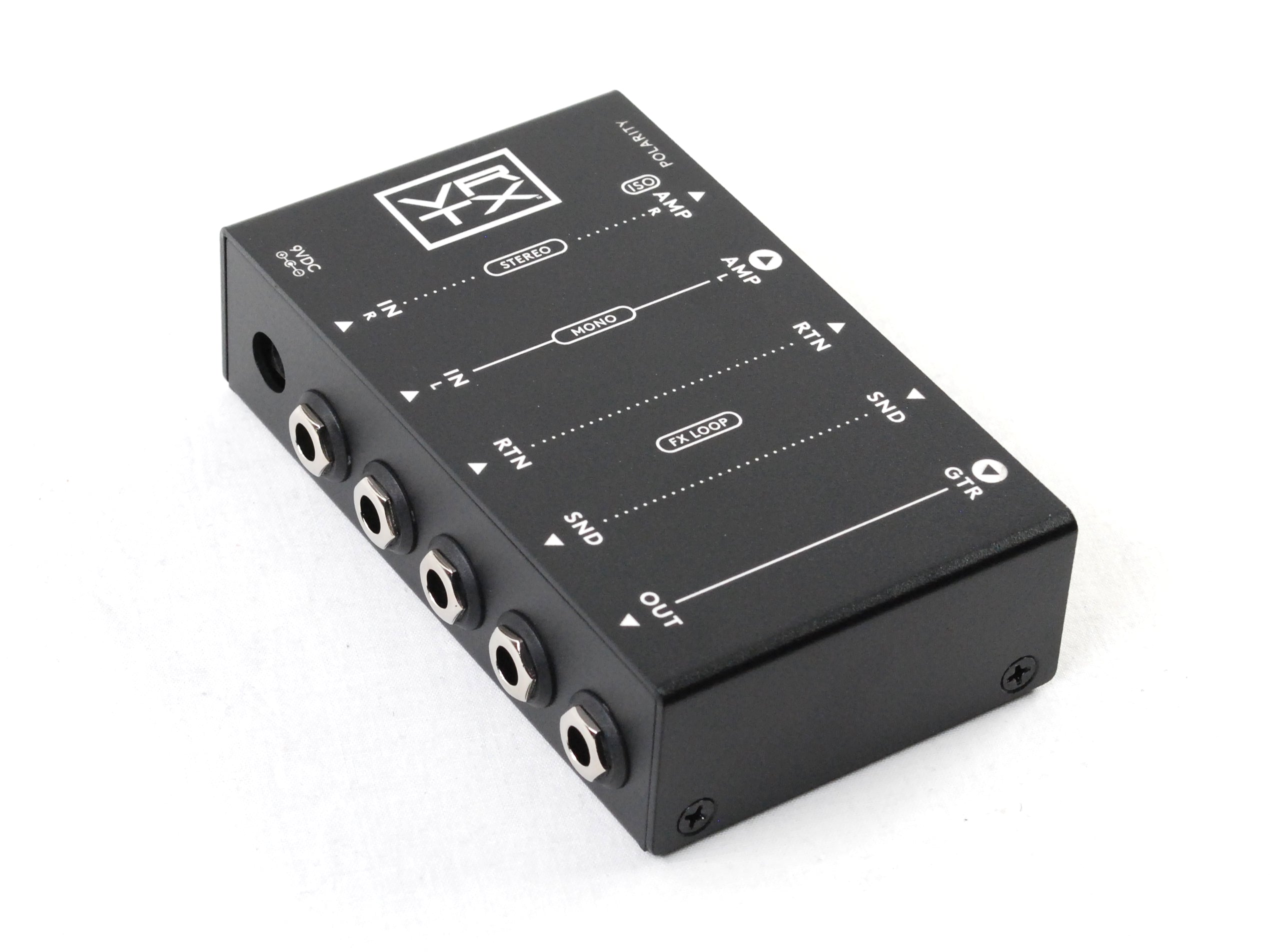 Used Vertex Buffer Interface pedalboard buffer — side jacks view