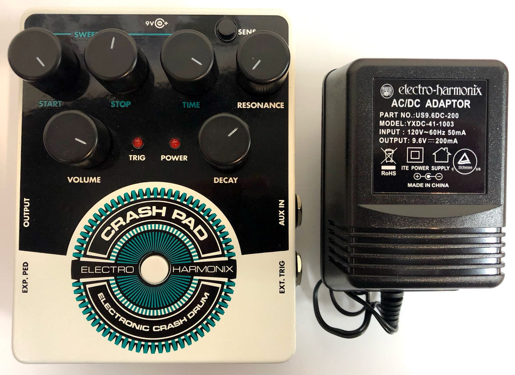 Electro-Harmonix Crash Pad drum synth pedal — control knobs detail