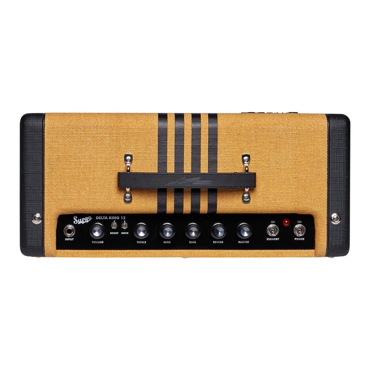 Supro Delta King 12 tweed tube combo amp, angled side view