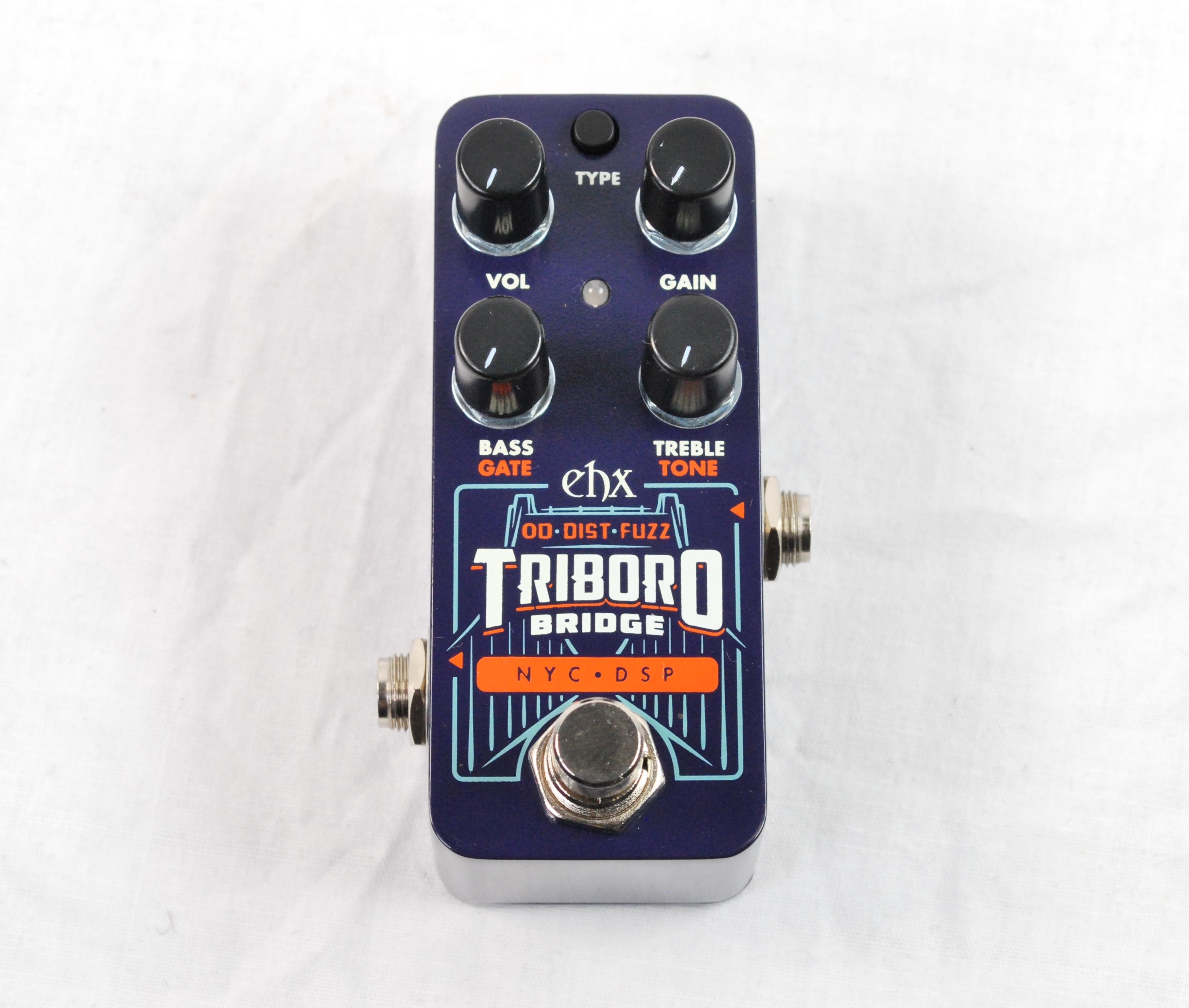 Electro-Harmonix Pico Triboro Bridge drive pedal — angled top view