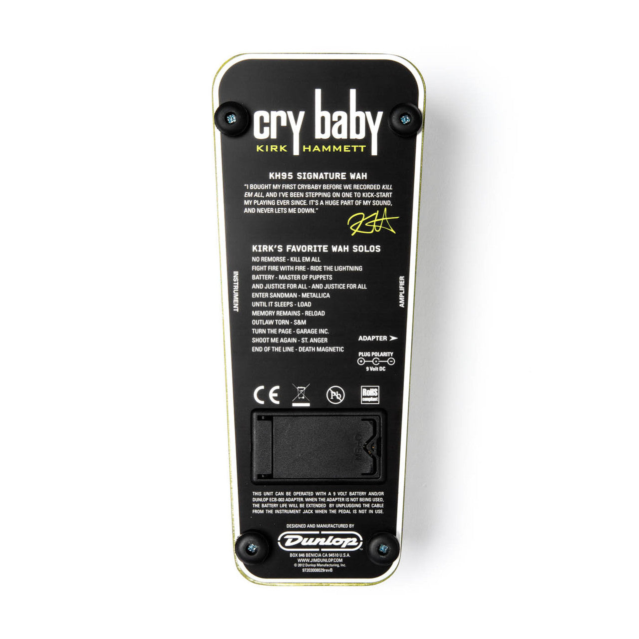 New Dunlop KH95 Kirk Hammett Cry Baby Wah Guitar Effects Pedal