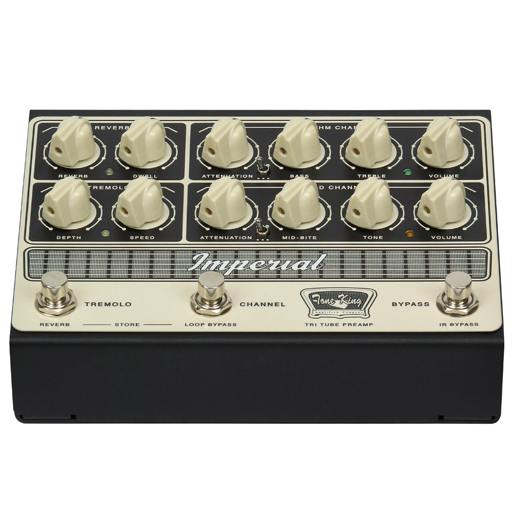 Tone King Imperial tri-tube preamp pedal — channel controls detail