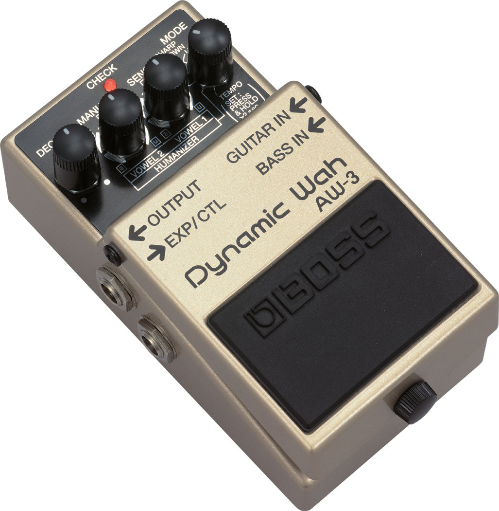 Boss AW-3 Dynamic Auto Wah pedal — angled view