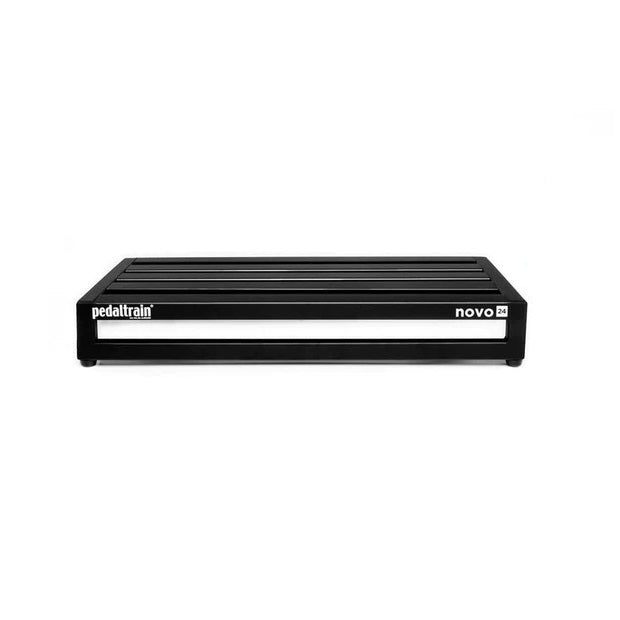 Pedaltrain Novo 24 pedalboard — top view of black rails
