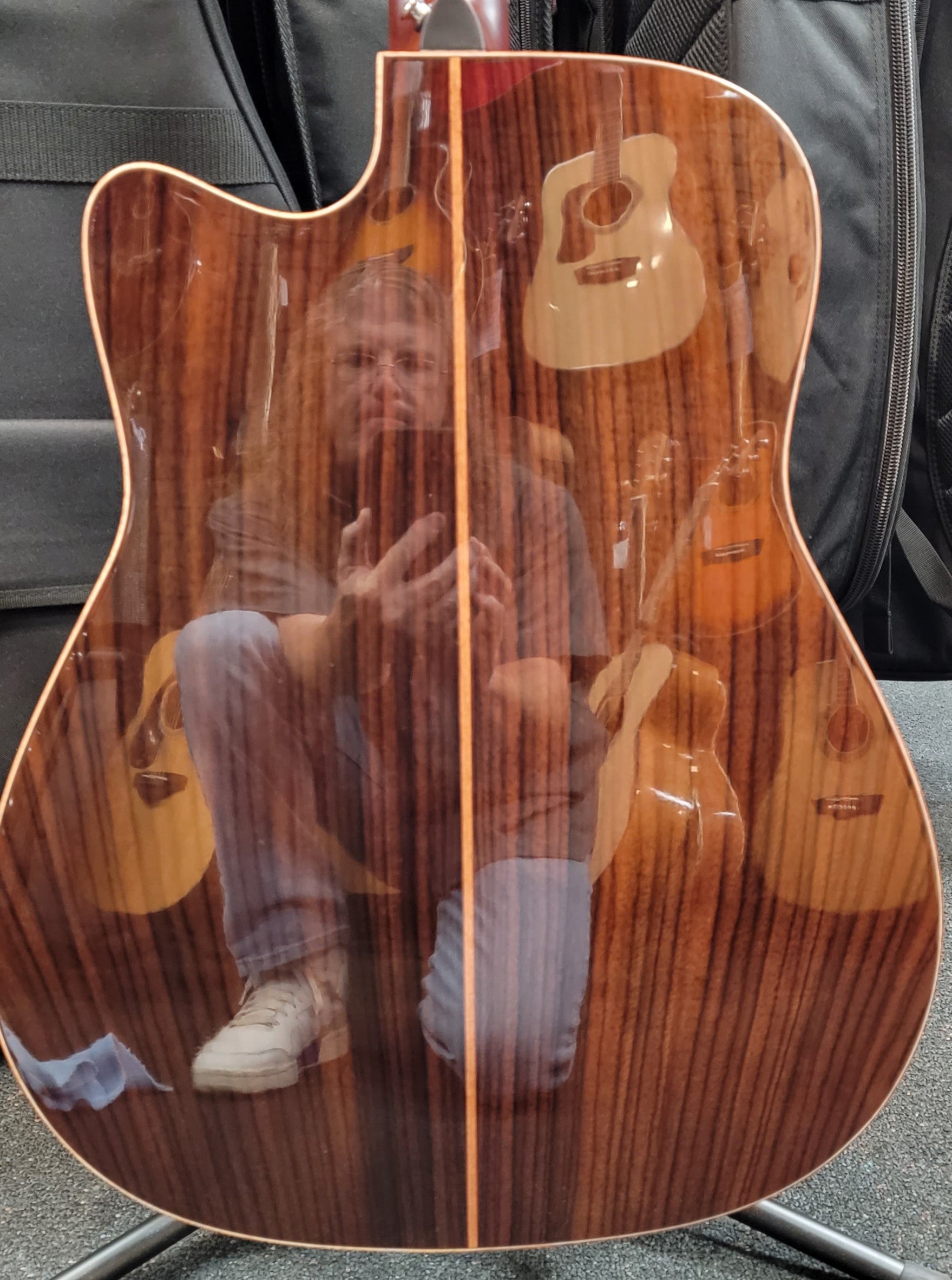 Yamaha A3R acoustic-electric guitar — bridge and saddle detail