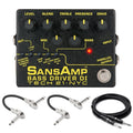 Tech 21 SansAmp Bass Driver DI V2 bass pedal — top view with included cables