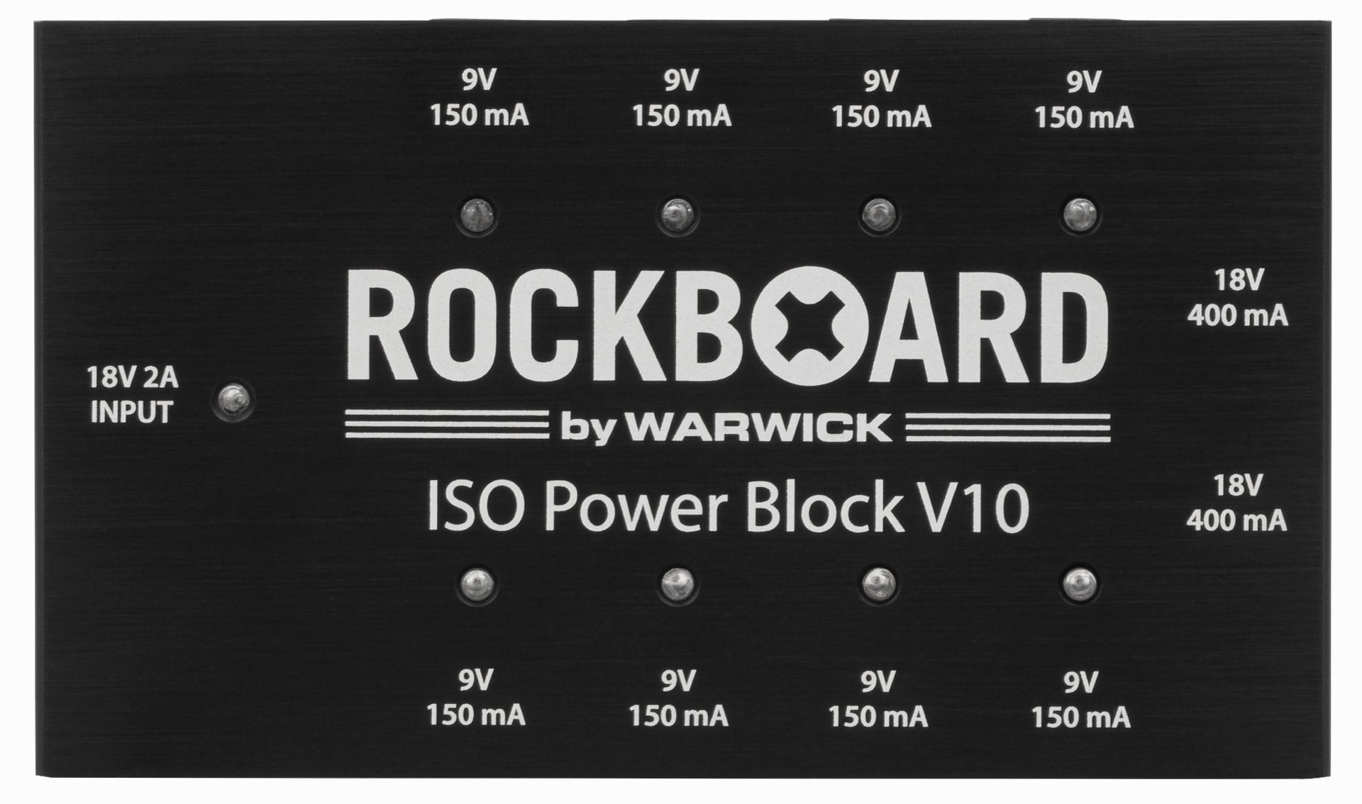 RockBoard ISO Power Block V10 pedal power supply - top label detail