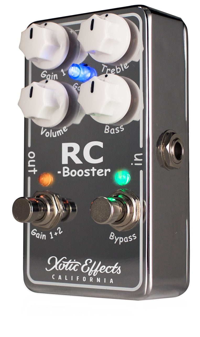 Xotic RC Booster V2 - controls detail Gain Treble Bass Volume