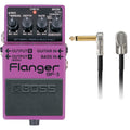 Boss BF-3 Flanger guitar pedal — purple enclosure with control knobs, patch cable included