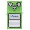 Open Box Ibanez TS9 Tube Screamer overdrive pedal - top view of green enclosure with three knobs