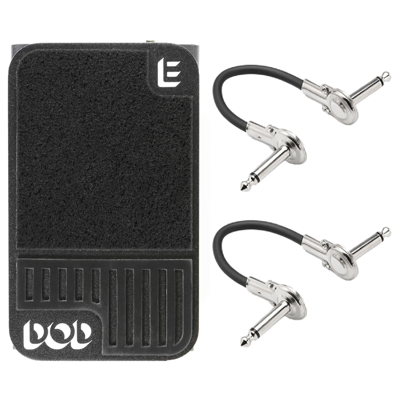 DOD Mini Expression pedal — black enclosure with patch cables