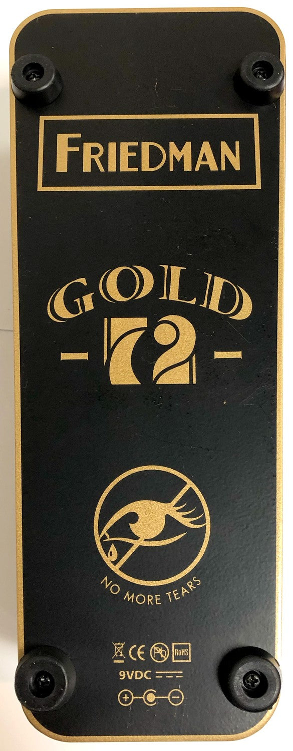 Friedman Gold-72 No More Tears wah pedal — black underside with gold logo