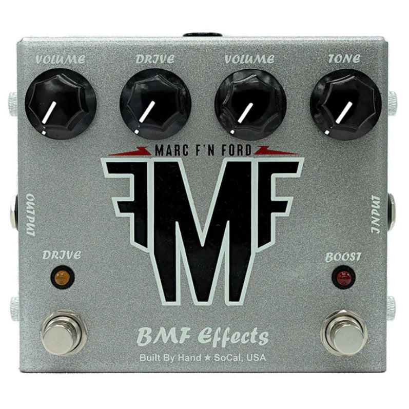 BMF Effects Marc F'N Ford overdrive boost pedal angled view
