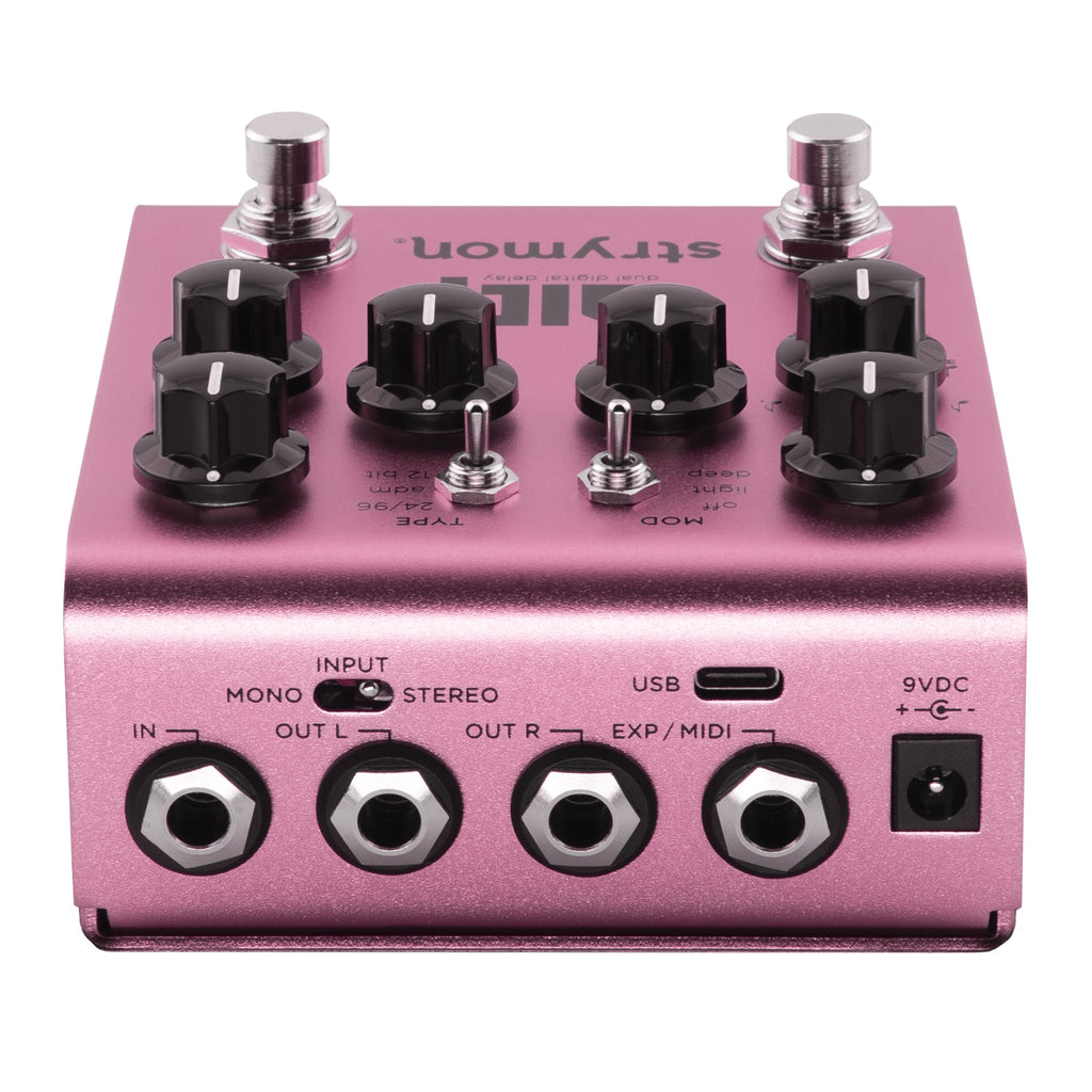 Strymon DIG V2 dual digital delay pedal — angled product view