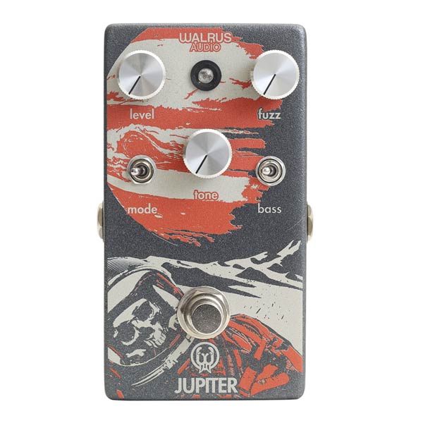 Walrus Audio Jupiter V2 Fuzz pedal — gray coal-sparkle enclosure, top view