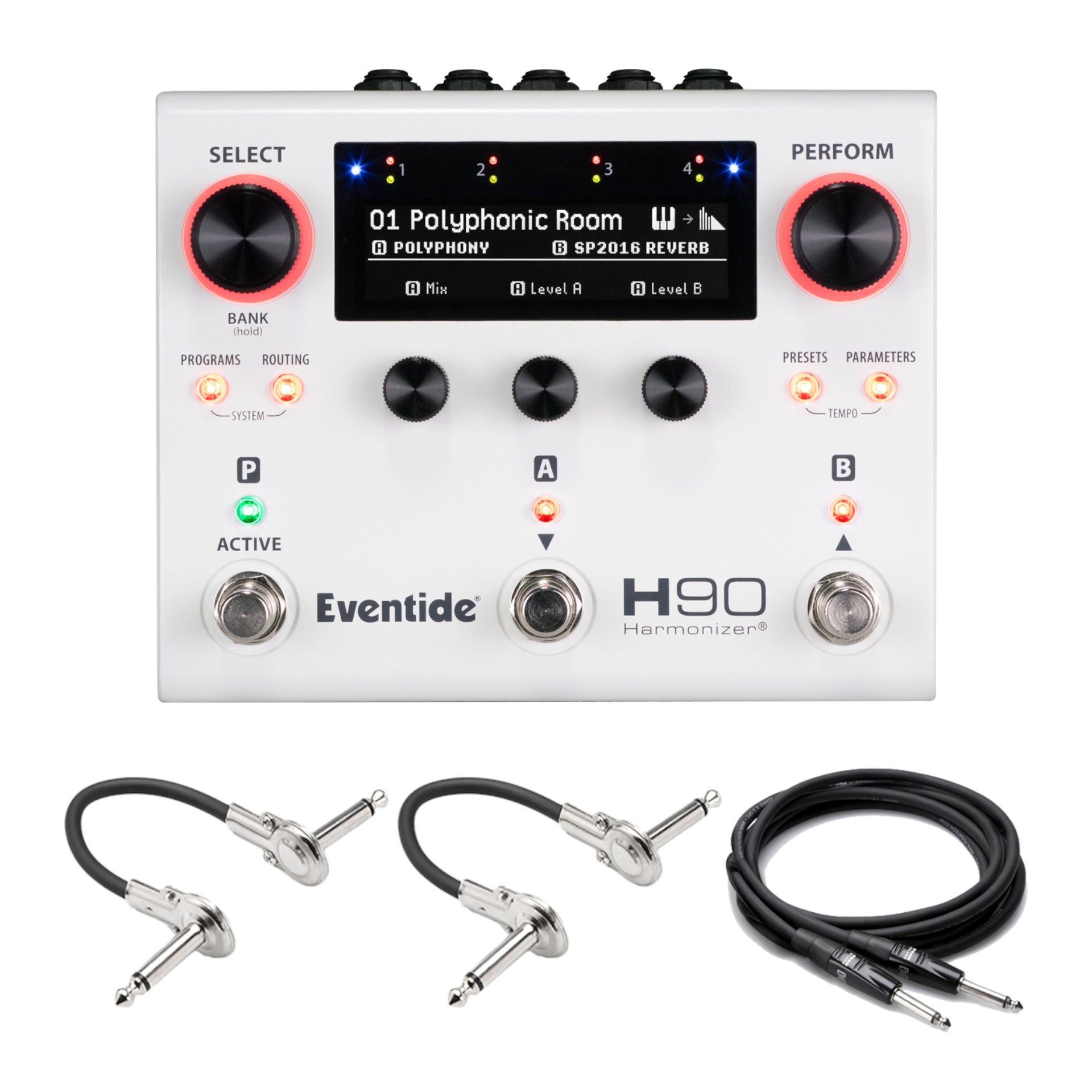 Eventide H90 Harmonizer multi-effects pedal in white with included patch and guitar cables
