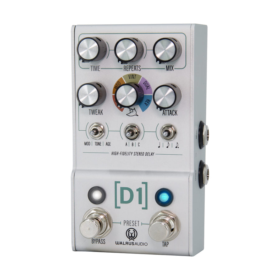 Walrus Audio MAKO D1 V2 delay pedal — control knobs detail