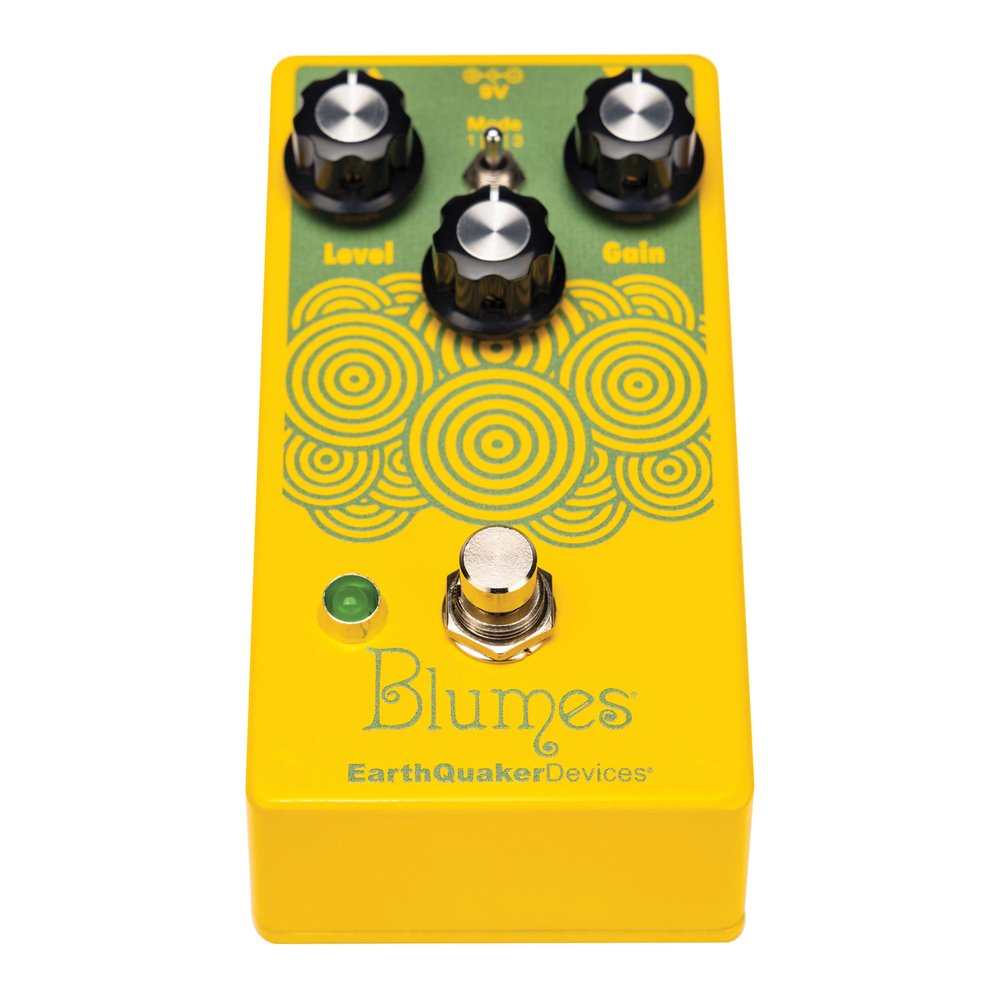 EarthQuaker Blumes bass overdrive pedal — angled view