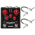 NUX NDR-5 Atlantic delay & reverb pedal — black top view with cables