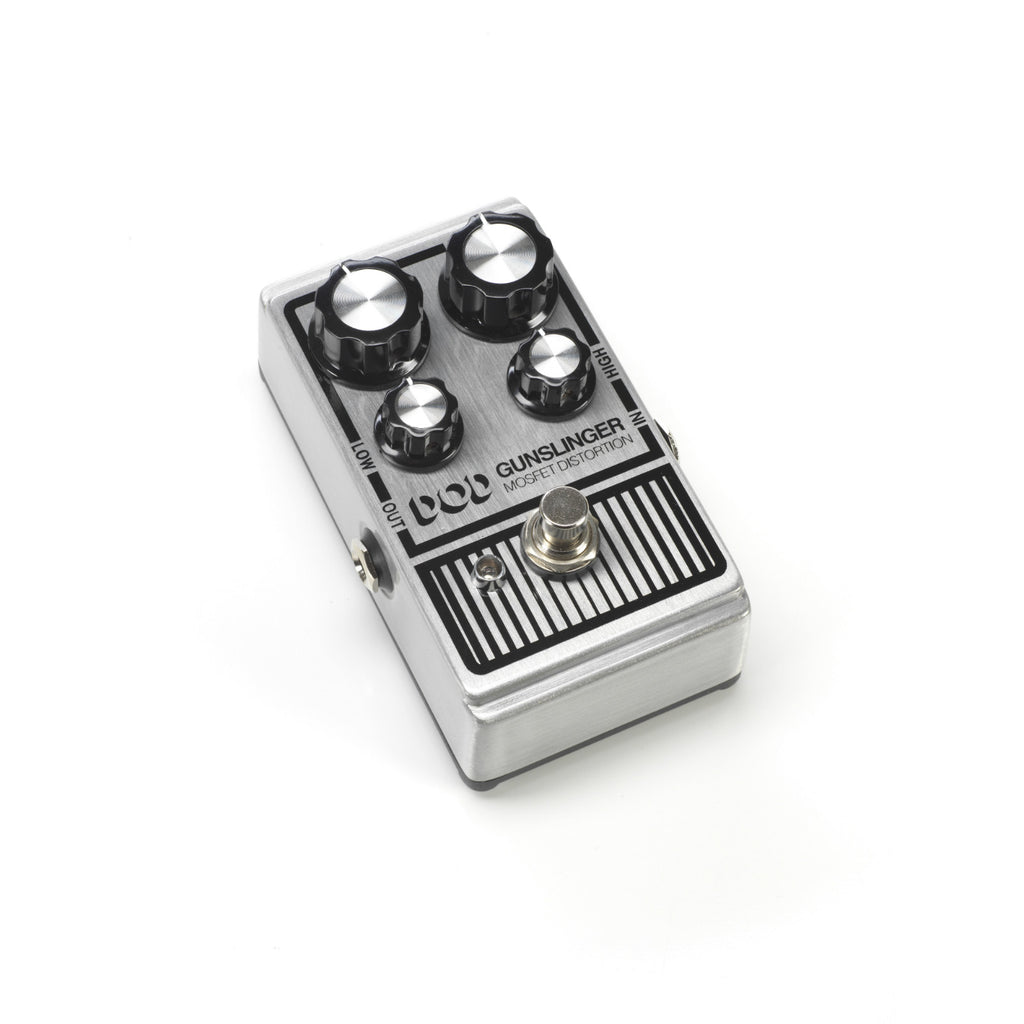 DOD Gunslinger Mosfet distortion pedal — angle view