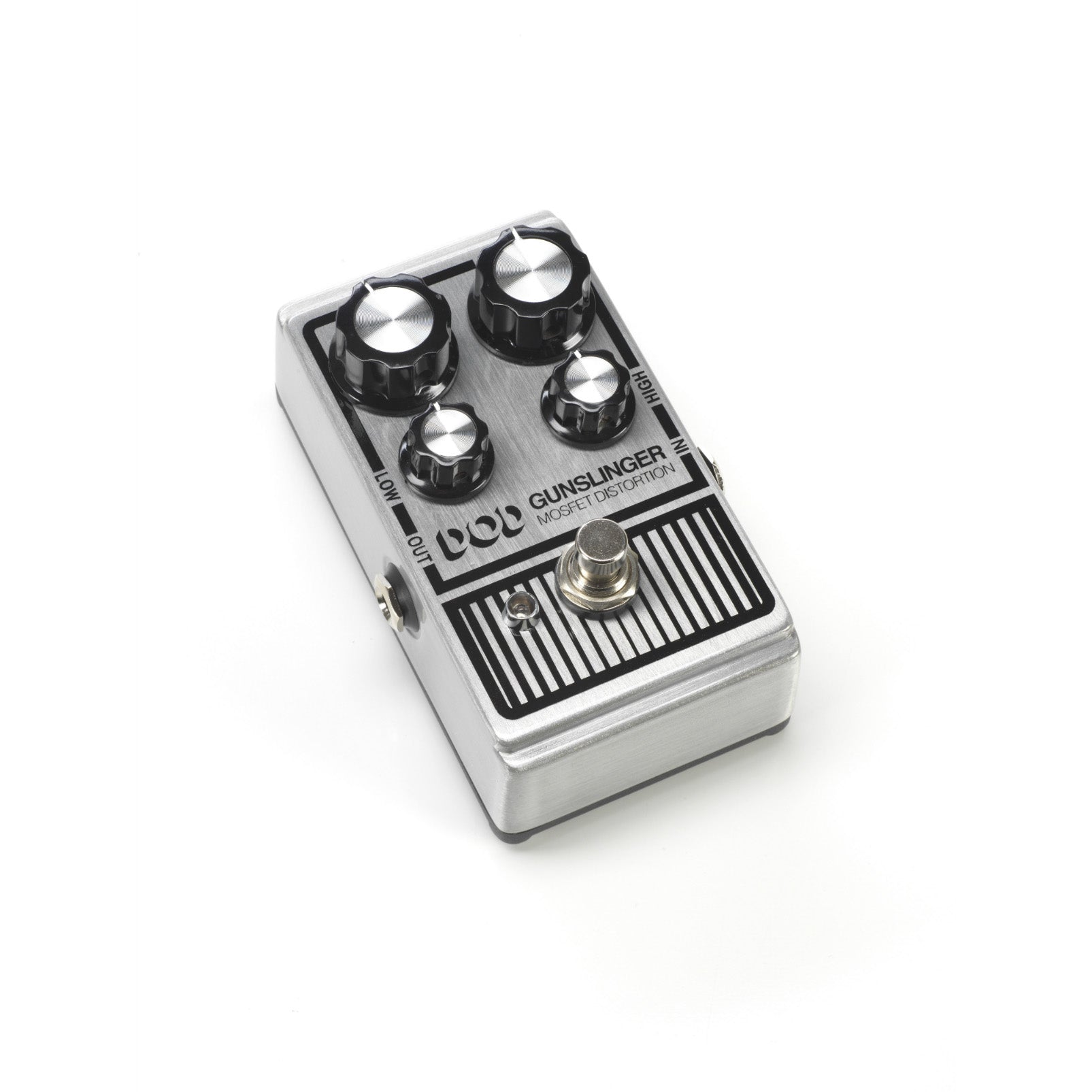 DOD Gunslinger Mosfet distortion pedal — angle view