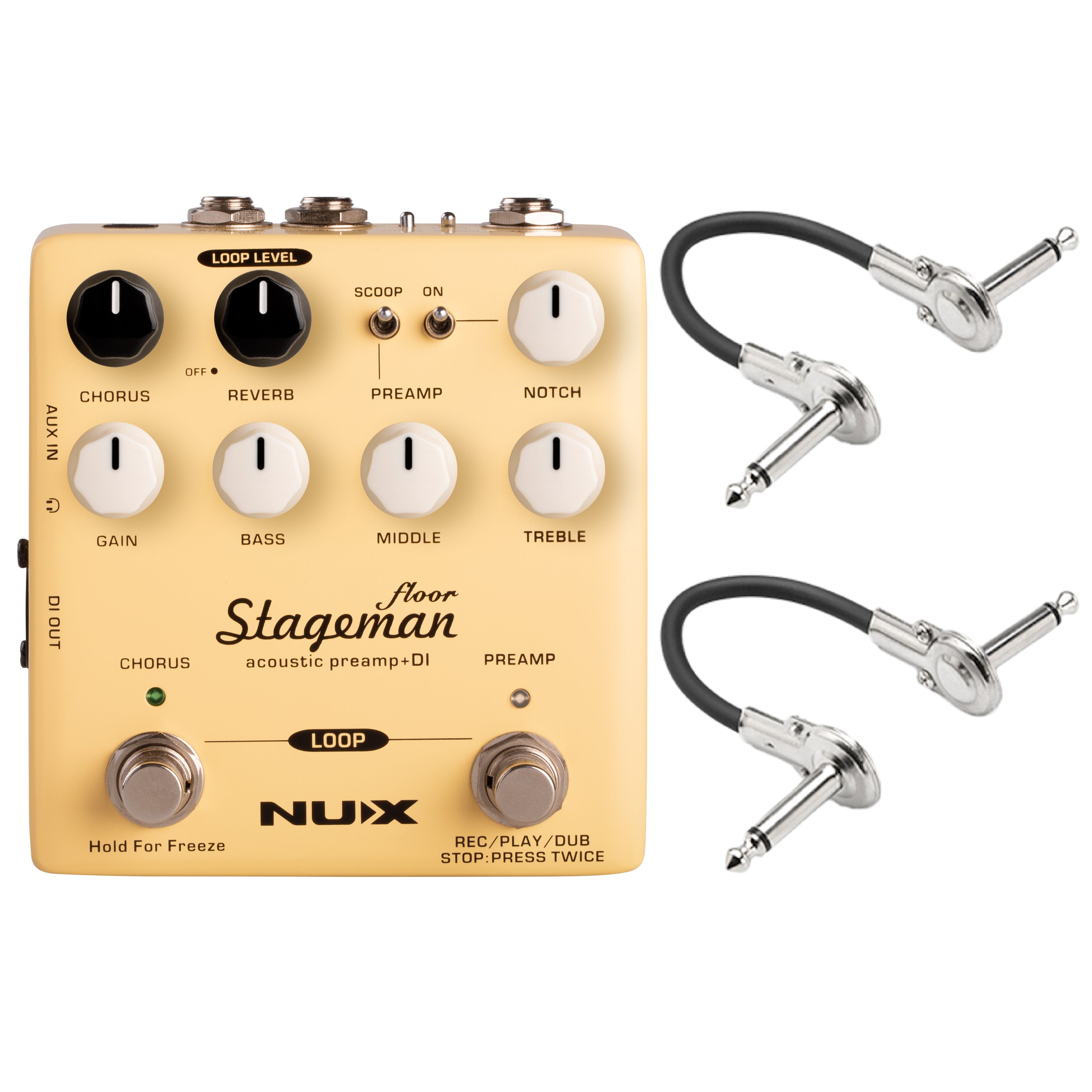 New NUX NAP-5 Stageman Floor Acoustic Preamp & DI Guitar Effects Pedal