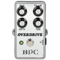 British Pedal Company Silverface overdrive pedal — chrome front top view