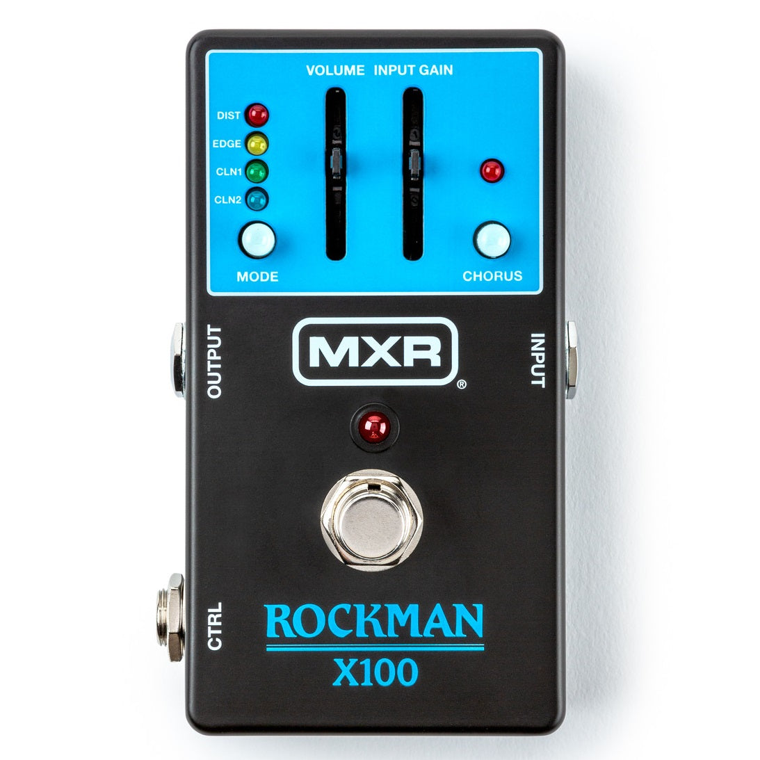 MXR MX100 Rockman X100 tone processor pedal — black enclosure, top view